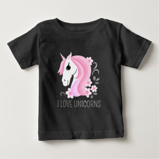 Camiseta De Bebé Magnífico personalizable Unicornio de color rosa f