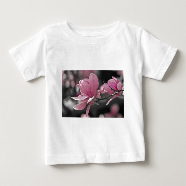 Camiseta De Bebé Magnolia de Saucer Rosa Japonesa (Anverso)