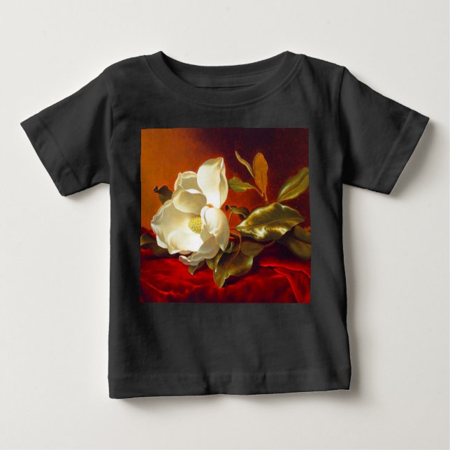 Camiseta De Bebé Magnolia en Terciopelo Rojo Martin Johnson Heade (Anverso)