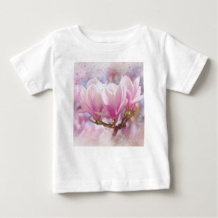 Camiseta De Bebé Magnolia púrpura rosada en flor de primavera