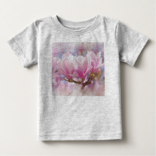 Camiseta De Bebé Magnolia púrpura rosada en flor de primavera
