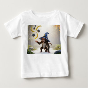 Camiseta De Bebé Mago mono mágico levitando plátanos en luz solar
