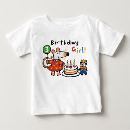 Camiseta De Bebé Maisy Birthday Chica, 3 años