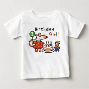 Camiseta De Bebé Maisy Birthday Chica, 3 años