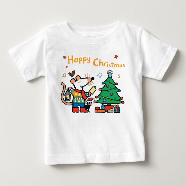 Camiseta De Bebé Maisy canta Navidades felices (Anverso)