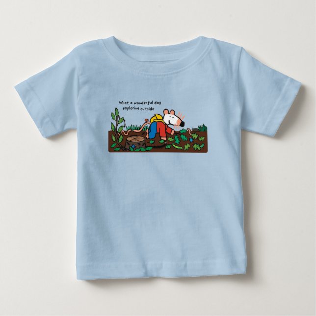 Camiseta De Bebé Maisy Explora Fuera con Bichos (Anverso)