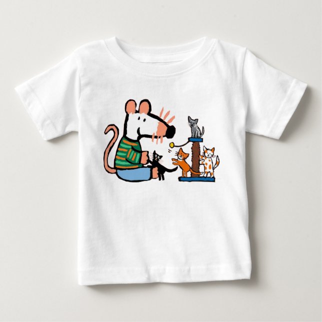 Camiseta De Bebé Maisy juega con gatitos (Anverso)