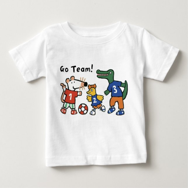 Camiseta De Bebé Maisy Juega Fútbol, ¡Vamos Equipo! (Anverso)