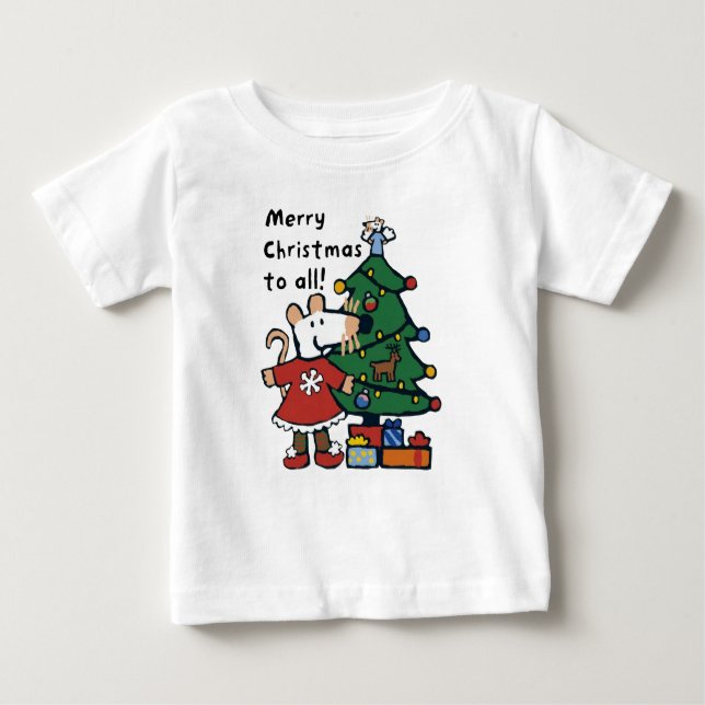 Camiseta De Bebé Maisy le desea una Feliz Navidad (Anverso)