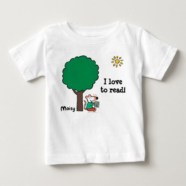 Camiseta De Bebé Maisy Lee Su Libro De Bibliotecas Fuera (Anverso)