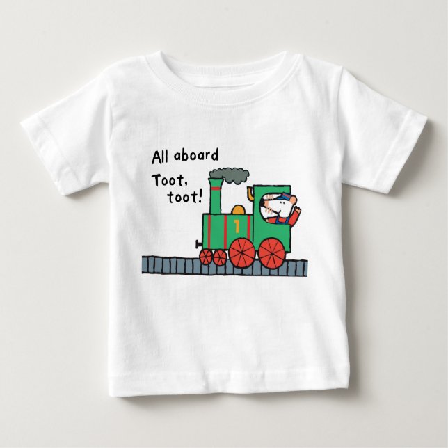 Camiseta De Bebé Maisy monta un tren (Anverso)