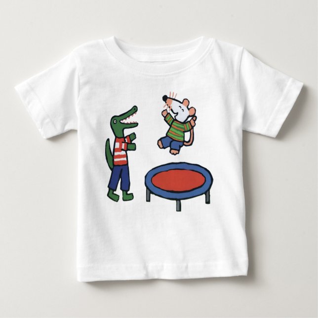 Camiseta De Bebé Maisy salta sobre la Trampolina (Anverso)
