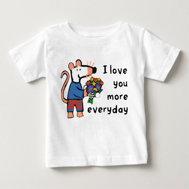 Camiseta De Bebé Maisy Te Amo Más A Diario (Anverso)