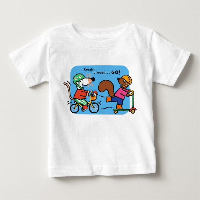 Camiseta De Bebé Maisy viaja en bicicleta (Anverso)