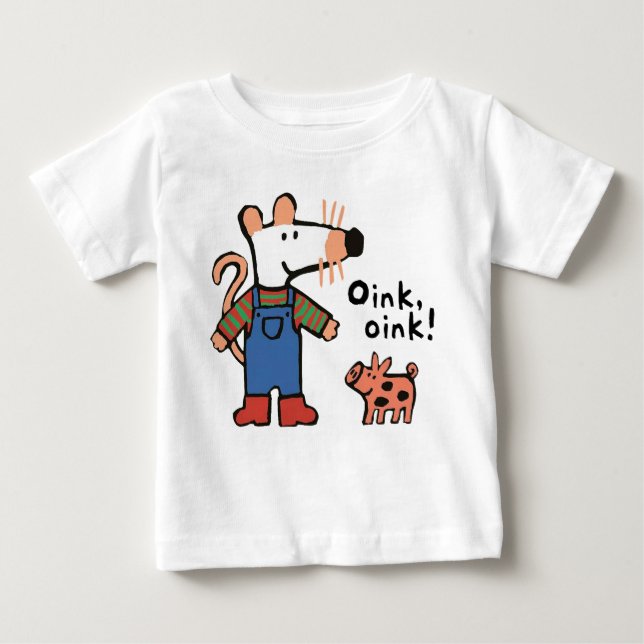 Camiseta De Bebé Maisy visita la granja de cerdos (Anverso)