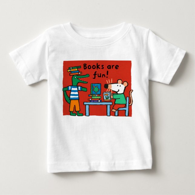 Camiseta De Bebé Maisy y Charley Leer libros (Anverso)