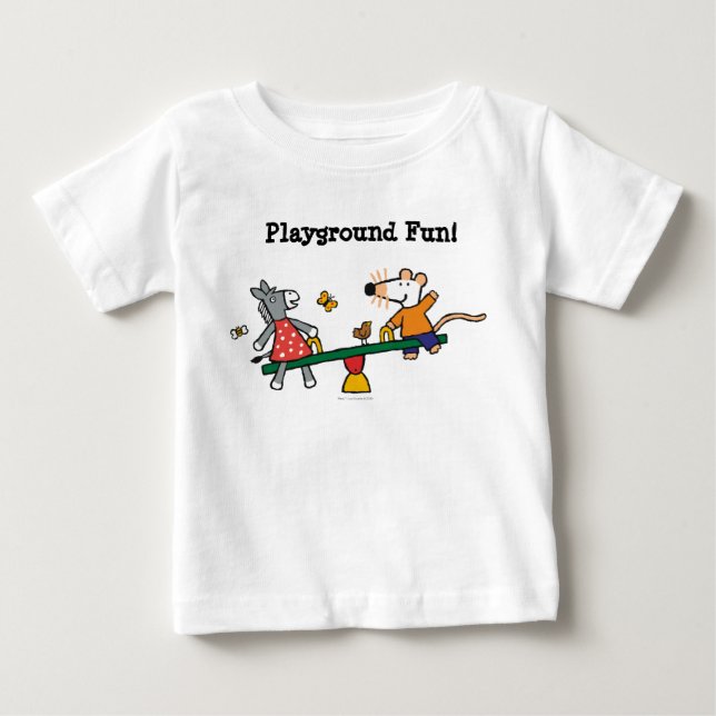 Camiseta De Bebé Maisy y Dotty Seesaw en el área de juegos (Anverso)