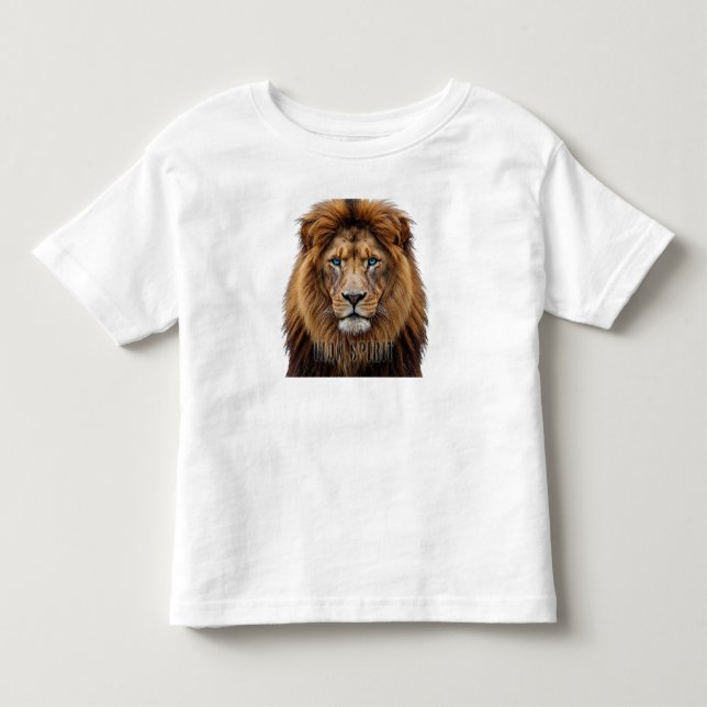 Camiseta De Bebé Majestic Lion Face with Blue Eyes | Wildlife Anima (Anverso)