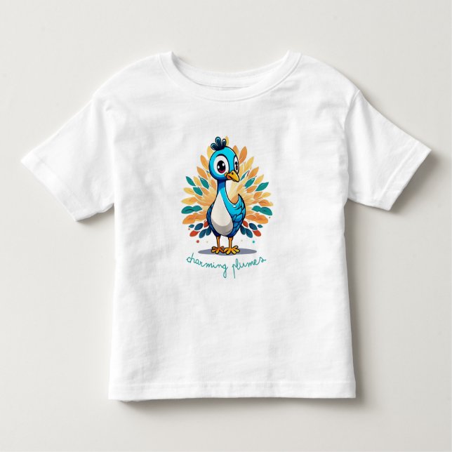 Camiseta De Bebé Majestic Peacock con cola colorida (Anverso)