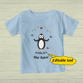 Camiseta De Bebé Malabarismo pingüino texto personalizado