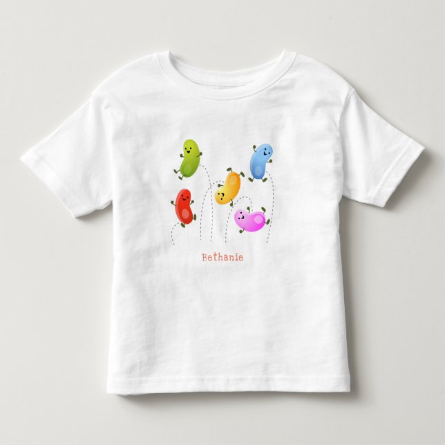 Camiseta De Bebé Malas judías felices saltando ilustracion personal (Anverso)