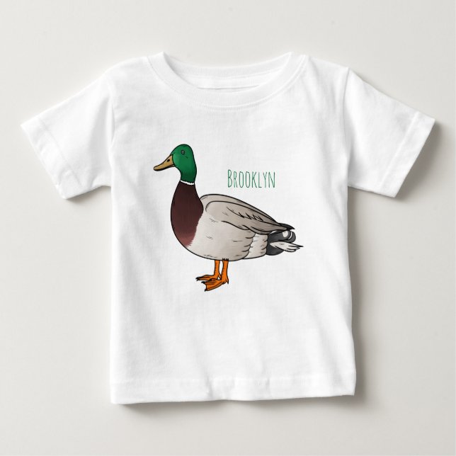 Camiseta De Bebé Mallard duck cartoon illustration  (Anverso)