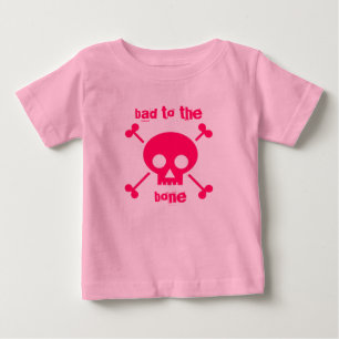 Camiseta De Bebé Malo al tutú rosado lindo de Halloween del hueso