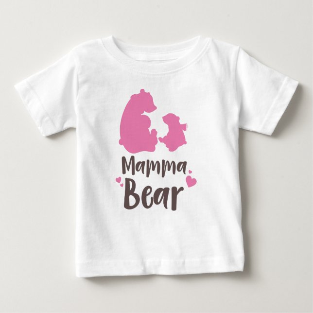 Camiseta De Bebé Mama Bear, Bear De Oso, Oso Cubierto, Oso Pequeño, (Anverso)