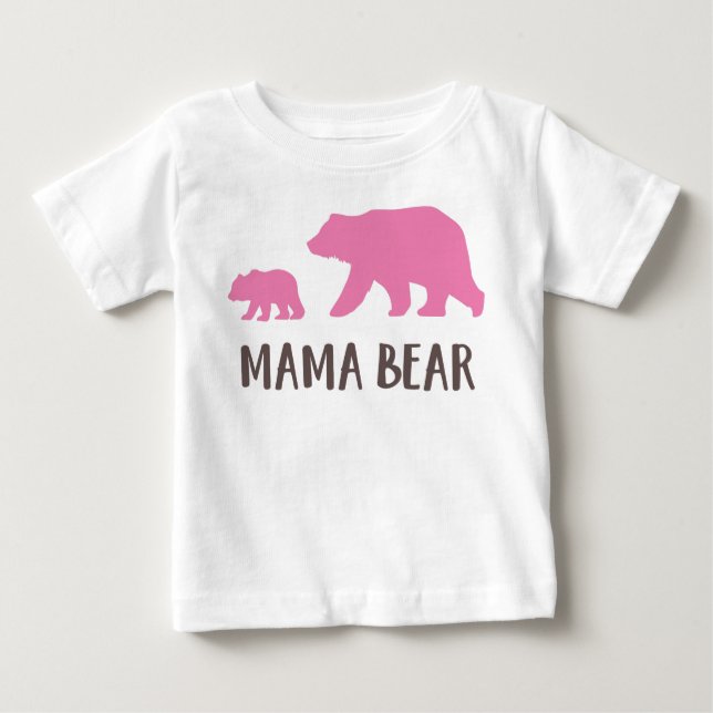 Camiseta De Bebé Mama Bear, Bear De Oso, Oso Cubierto, Oso Pequeño (Anverso)