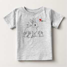 Camiseta De Bebé Mama Conejo y Bebés Camiseta para Bebé