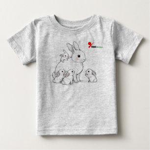 Camiseta De Bebé Mama Conejo y Bebés Camiseta para Bebé