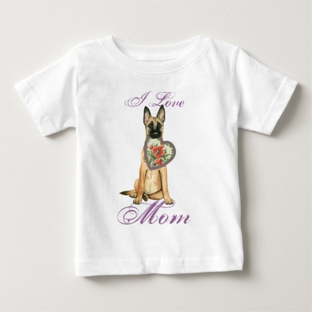 Camiseta De Bebé Mamá del corazón de Malinois (Anverso)