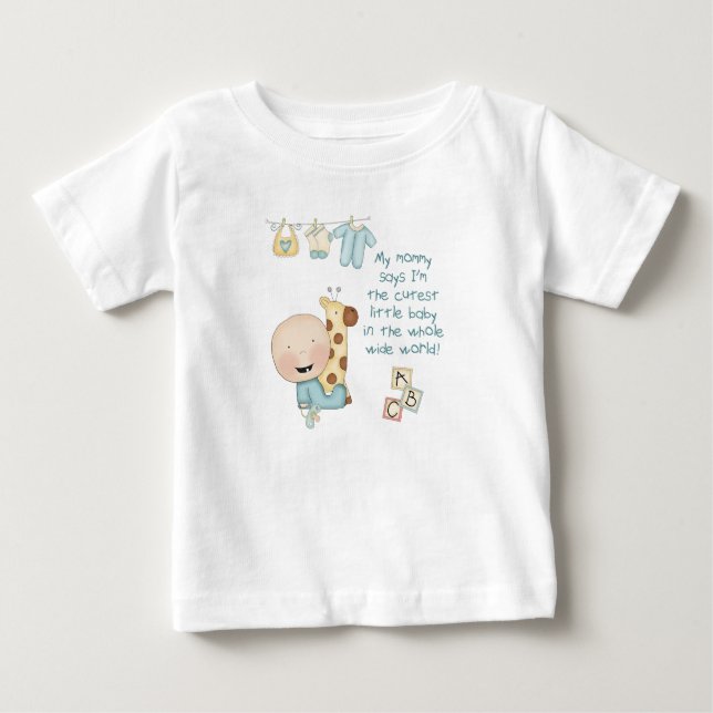 Camiseta De Bebé Mamá dice que soy el bebé más lindo del mundo ente (Anverso)