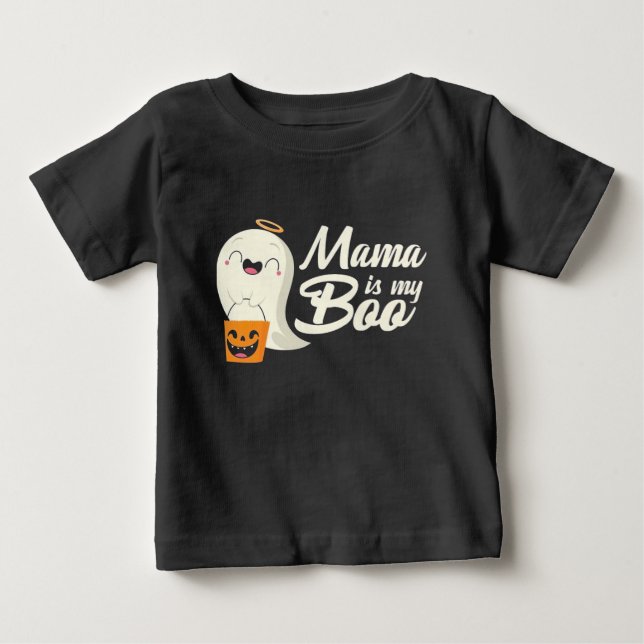 Camiseta De Bebé Mamá es la primera Halloween de mi bebé (Anverso)