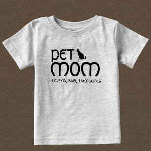 Camiseta De Bebé Mamá Gata Amante de Mascotas Personalizadas Día de