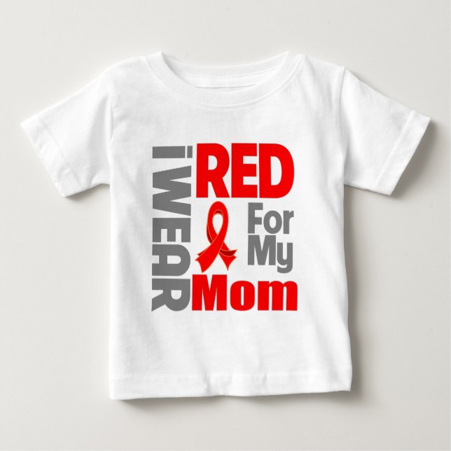 Camiseta De Bebé Mamá - llevo la cinta roja (Anverso)