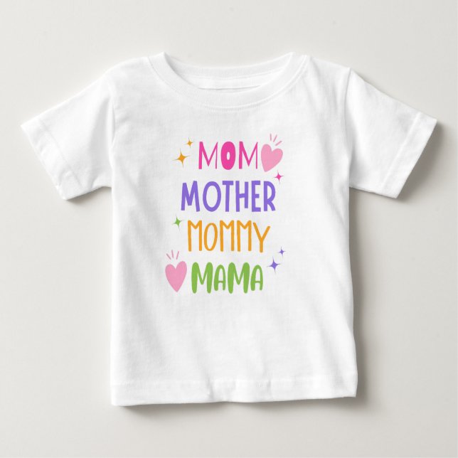 Camiseta De Bebé Mamá madre mamá mamá mamá mamá mamá (Anverso)