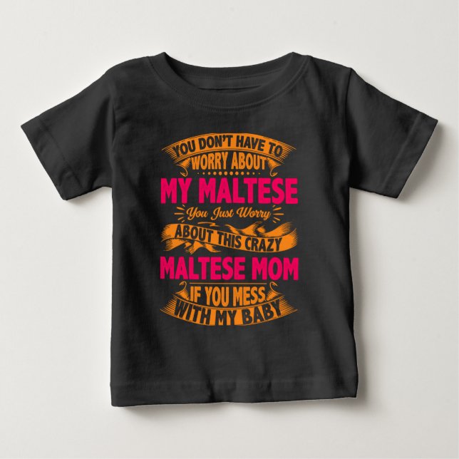 Camiseta De Bebé Mamá maltesa loca (Anverso)