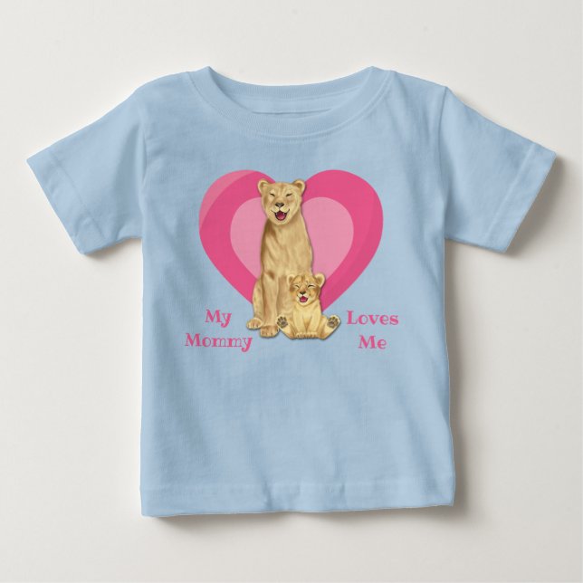 Camiseta De Bebé Mamá me ama a mi bebé león (Anverso)