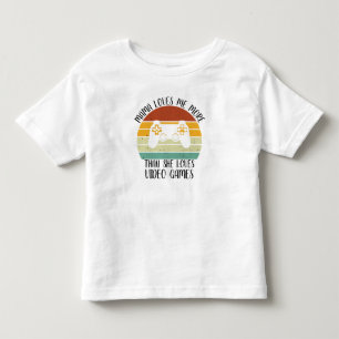 Camiseta De Bebé Mama Me Ama Más Que Los Videojuegos PERSONALIZADO