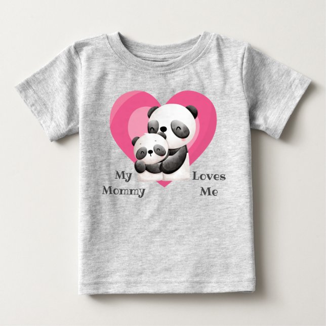 Camiseta De Bebé Mamá Me Ama Panda Oso Bebé Trato de Bodysuit (Anverso)