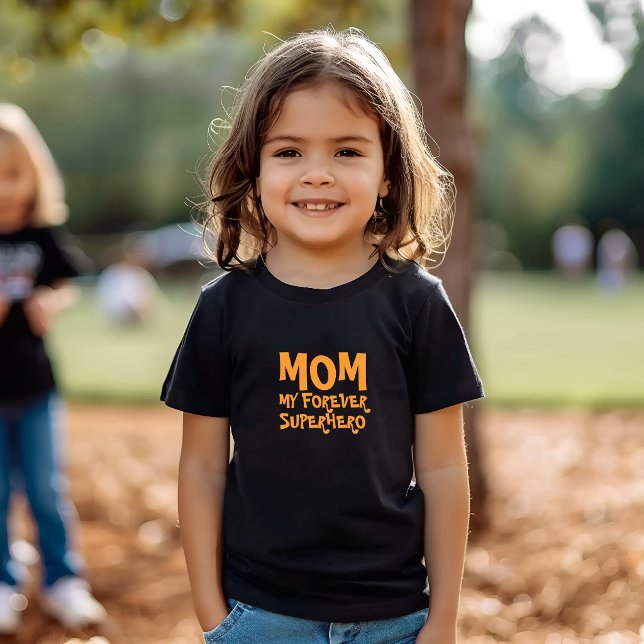 Camiseta De Bebé Mamá Mi Súper Héroe Eterno naranja (Subido por el creador)