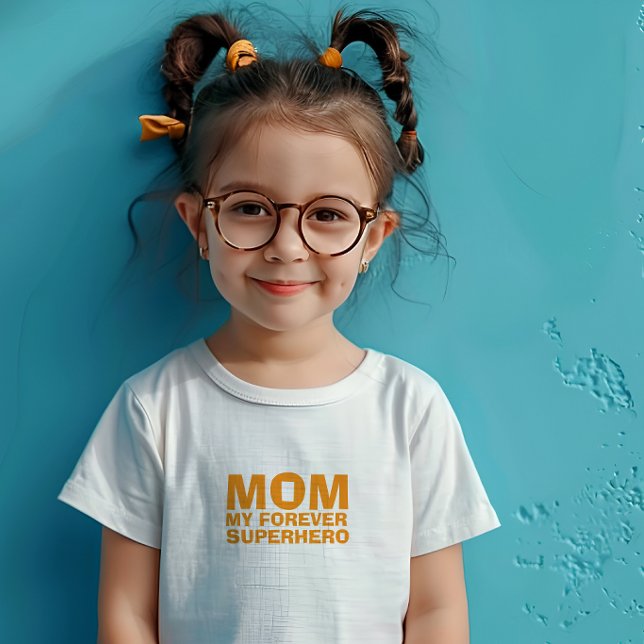 Camiseta De Bebé Mamá Mi Súper Héroe Eterno naranja (Subido por el creador)