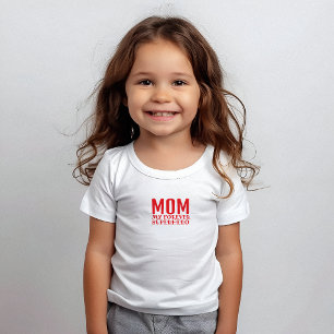 Camiseta De Bebé Mamá Mi Súper Héroe Favorito rojo