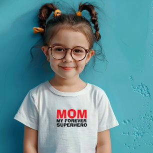 Camiseta De Bebé Mamá Mi Superhéroe Favorito rojo negro