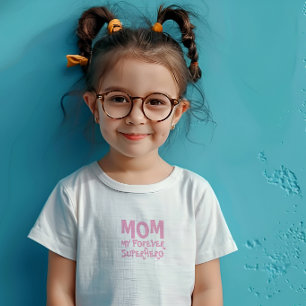 Camiseta De Bebé Mamá Mi Superhéroe Favorito rosa