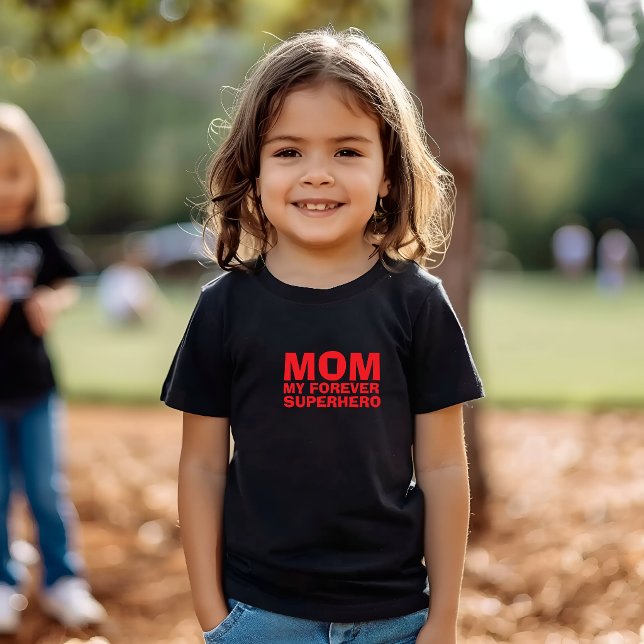 Camiseta De Bebé Mamá Mi Superhéroe Forever rojo (Subido por el creador)