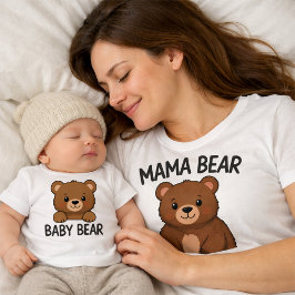Camiseta De Bebé Mama Oso y Bebé Oso