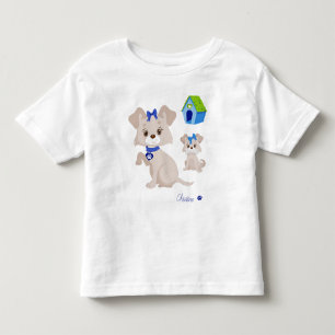 Camiseta De Bebé Mamá Perrita Adorable con Cachorro