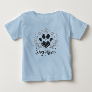Camiseta De Bebé Mamá Perro Bebé Niño Pequeño Pata Corazón